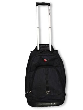 SWISS GEAR - Travel Extendable Handle Wheeled Carry-On Rolling Commuter Backpack
